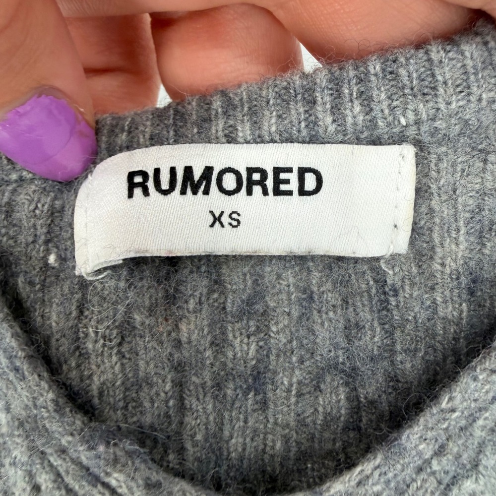 RUMERED RIBBED CROP TANK TOP GREY WOOL BLEND XS CASUAL QUIET LUXURY MINIMALIST - Picture 6 of 6